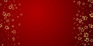 Noel ruhu. Kayan yıldızlar. Noel şablonu örtüşüyor. Kırmızı arkaplanda kutlama yıldızları vektör çizimi.