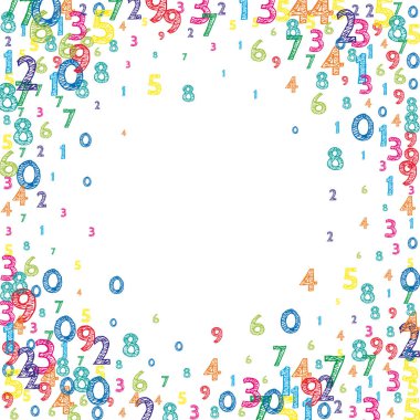 Uçan Latince mektuplar. İngiliz alfabesinin renkli çocuksu dağılmış çardakları. Yabancı diller öğrenim kavramı. Okula dönüş afişi .