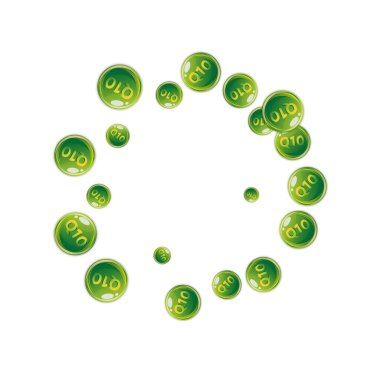 Q10 vitamini yuvarlak kapsülleri rastgele dağılmış. Güzellik ve beslenme cilt bakımı. Sağlıklı yaşam konsepti. Tıbbi ve bilimsel geçmiş. 