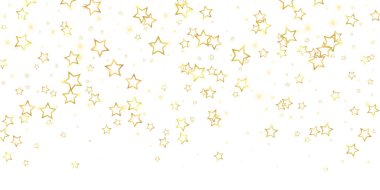 Noel yıldızları vektör kaplaması. Sihirli yıldızlar lüks konfeti. Noel ruhu. Beyaz arkaplanda şenlikli yıldız vektör çizimi.