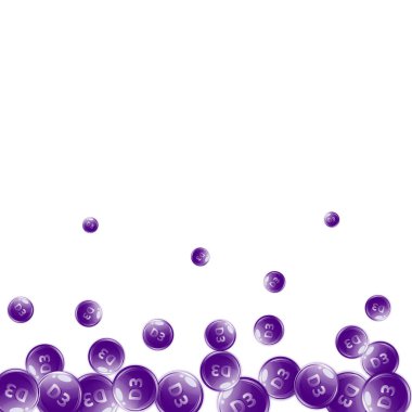 D3 vitamini yuvarlak kapsülleri. Güzellik ve beslenme cilt bakımı. Temel vitamin vektör illüstrasyonu. Sağlıklı yaşam konsepti.