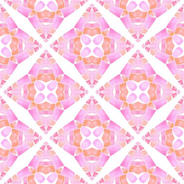 Mozaik kusursuz desen. Turuncu büyüleyici boho şık yaz tasarımı. Tekstil hazır harika baskı, mayo kumaş, duvar kağıdı, ambalaj. El çizimi yeşil mozaik pürüzsüz sınır.