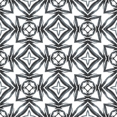 Tekstil hazır antika baskı, mayo kumaş, duvar kağıdı, ambalaj. Siyah ve beyaz. Gerçek boho şık yaz tasarımı. Egzotik, pürüzsüz desen. Yaz ekzotik, pürüzsüz sınır.