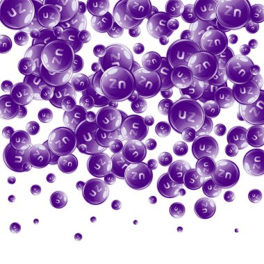 Çinko yuvarlak kapsüller rastgele dağılmış. Güzellik ve beslenme cilt bakımı. Tıbbi ve bilimsel geçmiş. Sağlıklı yaşam konsepti.