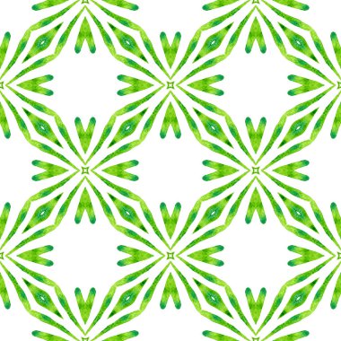 Tekstil hazır zarif baskı, mayo kumaş, duvar kağıdı, ambalaj. Yeşil şirin boho şık yaz tasarımı. Suluboya, kiremit sınırını tekrarlıyor. Mayo tasarımını tekrarla.