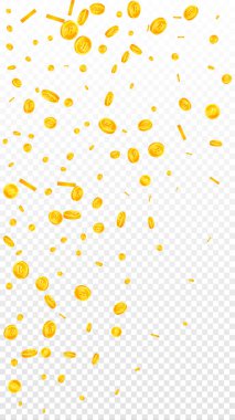 Thai baht coins falling. Gold scattered THB coins. Thailand money. Great business success concept. Vector illustration.