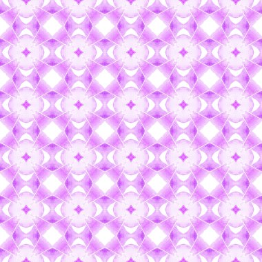 Tekrar eden mayo tasarımı. Mor orjinal boho şık yaz tasarımı. Tekstil hazır değerli baskılar, mayo kumaş, duvar kağıdı, ambalaj. Suluboya görevi tekrar eden kiremit kenarı.