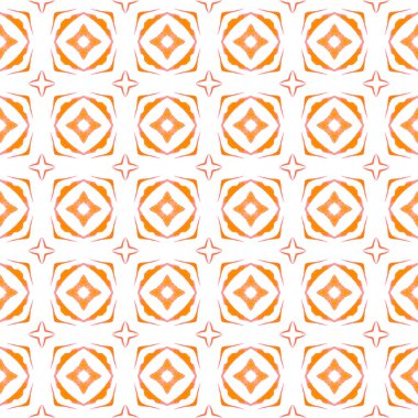 Tekstil hazır baskı, mayo kumaş, duvar kağıdı, ambalaj. Portakal sulu boho şık yaz tasarımı. Tropik, pürüzsüz desen. El çizimi tropikal, pürüzsüz sınır.