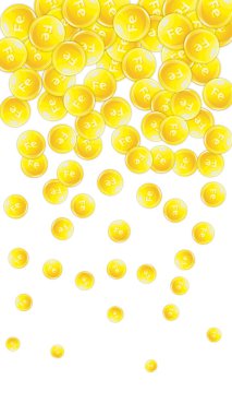 Ferritin yuvarlak damlacıklar rastgele dağılmış. Güzellik ve beslenme cilt bakımı. Sağlık konsepti. Temel vitamin vektör illüstrasyonu. 