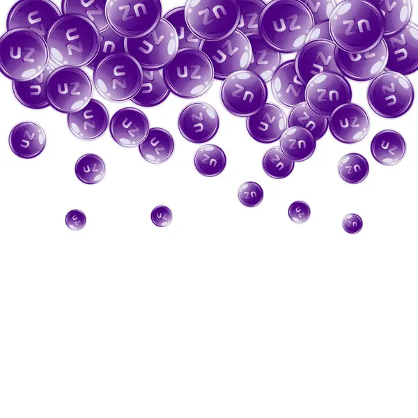 Çinko yuvarlak kapsüller rastgele dağılmış. Güzellik ve beslenme cilt bakımı. Sağlık konsepti. Temel vitamin vektör illüstrasyonu. 