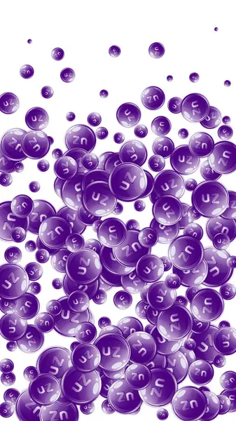 Çinko yuvarlak kapsüller rastgele dağılmış. Güzellik ve beslenme cilt bakımı. Temel vitamin vektör illüstrasyonu. Sağlıklı yaşam konsepti.