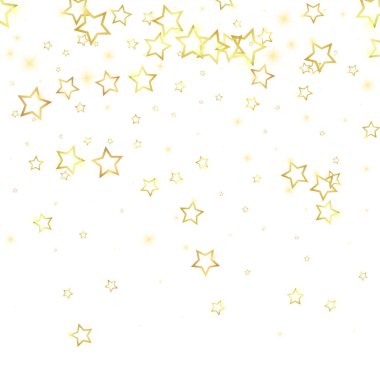 Noel yıldızları vektör kaplaması. Sihirli yıldızlar lüks konfeti. Noel ruhu. Beyaz arkaplanda şenlikli yıldız vektör çizimi.