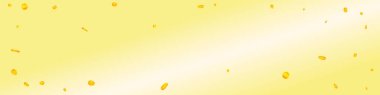 Korean won coins falling. Scattered gold WON coins. Korea money. Great business success concept. Panoramic vector illustration.