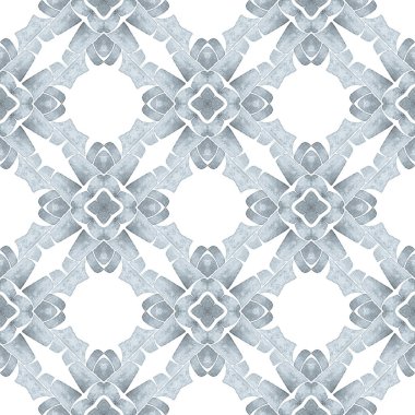 Tekstil hazır harika baskı, mayo kumaş, duvar kağıdı, ambalaj. Siyah ve beyaz akıllara durgunluk veren boho şık yaz tasarımı. Madalyon pürüzsüz desen. Suluboya madalyonu, kusursuz sınır.