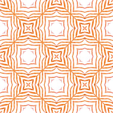 Organik fayans. Turuncu güzel boho şık yaz tasarımı. Tekstil hazır harika baskı, mayo kumaş, duvar kağıdı, ambalaj. Moda organik yeşil kenar.