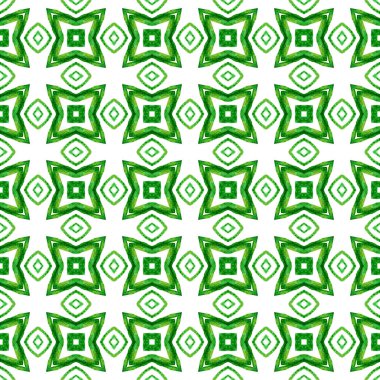 El çizimi yeşil mozaik pürüzsüz sınır. Yeşil akıllara durgunluk veren boho şık yaz tasarımı. Tekstil hazır muhteşem baskı, mayo kumaş, duvar kağıdı, ambalaj. Mozaik pürüzsüz desen.
