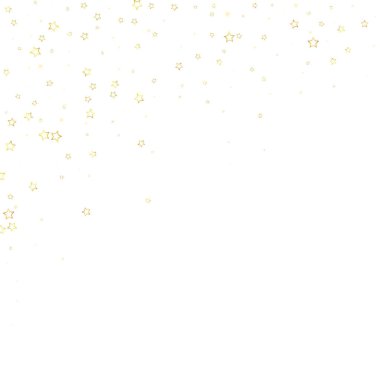 Yıldızlı gece masalı geçmişi. Şirin ışıltılı parıltılar, havada Noel ruhu. Beyaz arkaplanda şenlikli yıldız vektör çizimi.