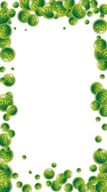 Q10 vitamini yuvarlak kapsülleri rastgele dağılmış. Güzellik ve beslenme cilt bakımı. Temel vitamin vektör illüstrasyonu. Refah kavramı.