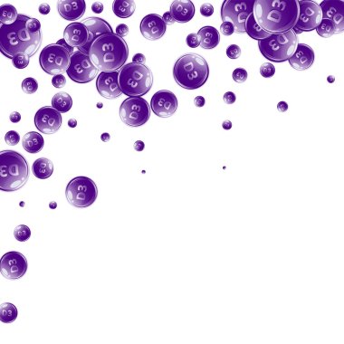 D3 vitamini yuvarlak kapsülleri. Güzellik ve beslenme cilt bakımı. Sağlık konsepti. Tıbbi ve bilimsel geçmiş. 