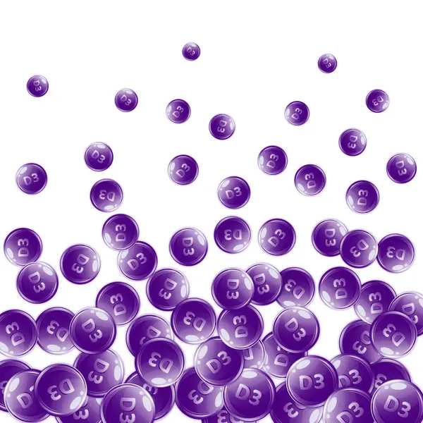 D3 vitamini yuvarlak kapsülleri. Güzellik ve beslenme cilt bakımı. Tıbbi ve bilimsel geçmiş. Sağlıklı yaşam konsepti.