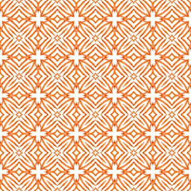 Repeating striped hand drawn border. Orange memorable boho chic summer design. Textile ready dramatic print, swimwear fabric, wallpaper, wrapping. Striped hand drawn design.