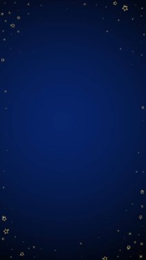 Noel yıldızları vektör kaplaması. Sihirli yıldızlar lüks konfeti. Noel ruhu. Koyu mavi arkaplanda kutlama yıldızları vektör illüstrasyonu.