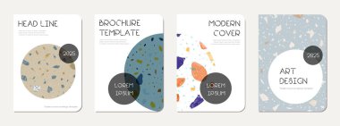 Not defteri kapağı tasarımı. Doğal taşlar, granit, kuvars ve mermerden yapılmış terrazzo soyut arka plan. Venedik terrazzo dokusu şablonu.