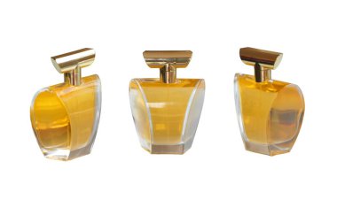 Perfume bottle isolated on white background. Clipping path included.