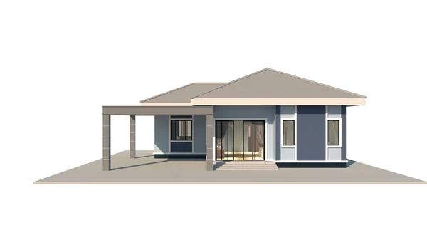 Una Casa Singola Con Stile Contemporaneo Colore Azzurro Combinato Con — Foto Stock