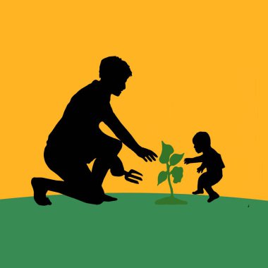 Çocuk bir siluet vektör.