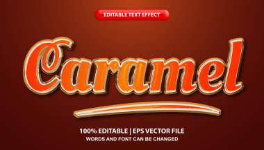 Caramel editable text Effect template, bold glossy effect font style