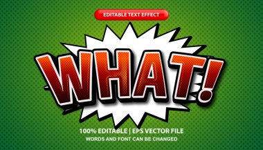 What text, editable text effect template in comic style, bold letters in pop art style