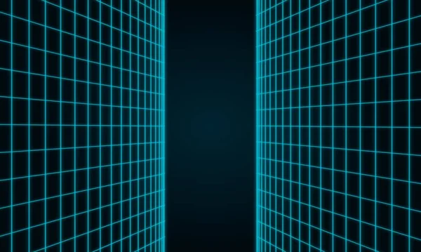 Retro background futuristic landscape 1980s style, 80s sci-fi or game style, retro neon background with 80 styled laser grid, Perspective grid abstract background