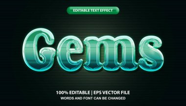 Gems editable text effect template, shiny jewelery effect font style
