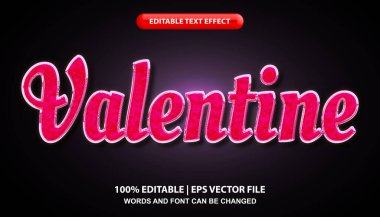Valentine text, editable text effect, pink valentines day font style