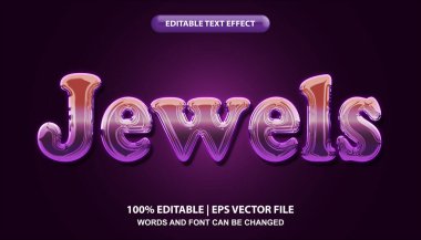 Jewels editable text effect template, shiny jewelery effect font style
