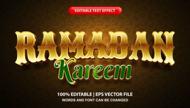 Ramadan, editable text effect template, shining gold font style