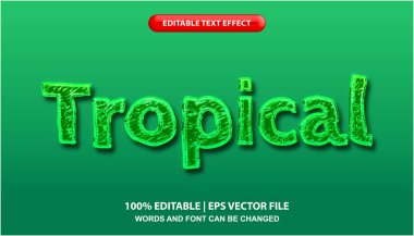 Tropical editable text effect template, green color lettering typography
