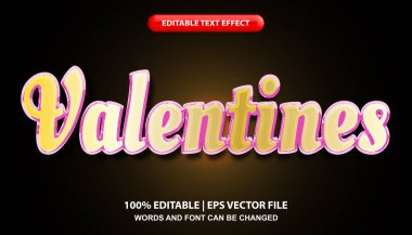 Valentine text, editable text effect, golden valentines day font style