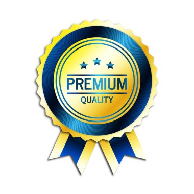 Gold premium quality badge emblem, luxury seal emblem with golden gradient color