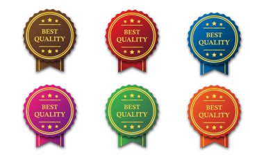 Best quality badge label badge in multiple colors, best quality premium badge emblem with different colors collection