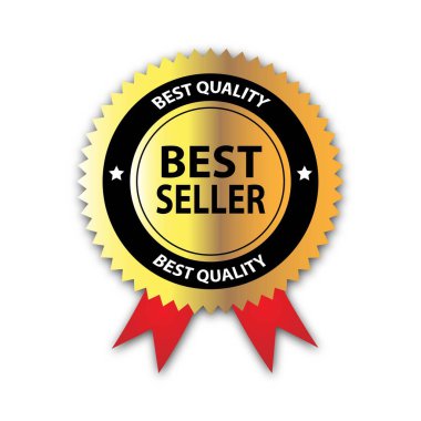 Gold medal emblem, best seller badge emblem with gold gradient color