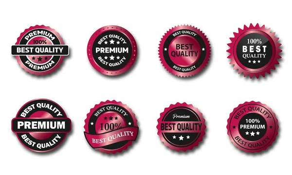 Best Quality Premium Badge Emblem Purple Gradient Color — Archivo Imágenes Vectoriales