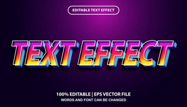 Editable text effect template, vintage style typeface, bold gradient effect font style
