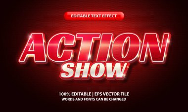 Action show Text, editable text effect template, bold effect movie title font style 