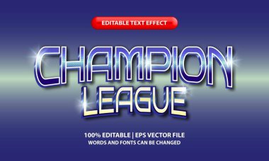Champion league editable text effect template, champion sport text style