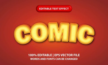 Comic text effect template, editable bold text style