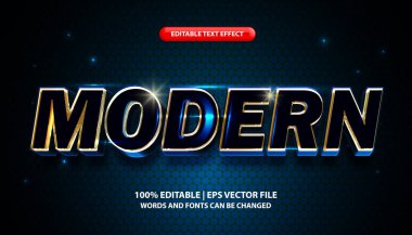 Modern text, editable 3d text effect template, futuristic neon light text style  