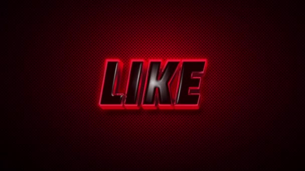 Comment Subscribe Glowing Red Neon Sign Bold Font Motion Design — Wideo stockowe