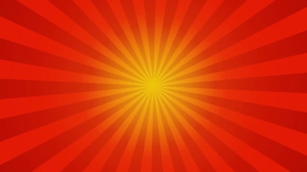 Abstract Orange Sun Rays Background Sunburst Graphic Design Animation Footage — Stockvideo